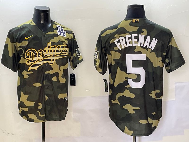 Men Los Angeles Dodgers #5 Freeman Camo Joint Name 2025 Nike MLB Jersey style 7->los angeles dodgers->MLB Jersey